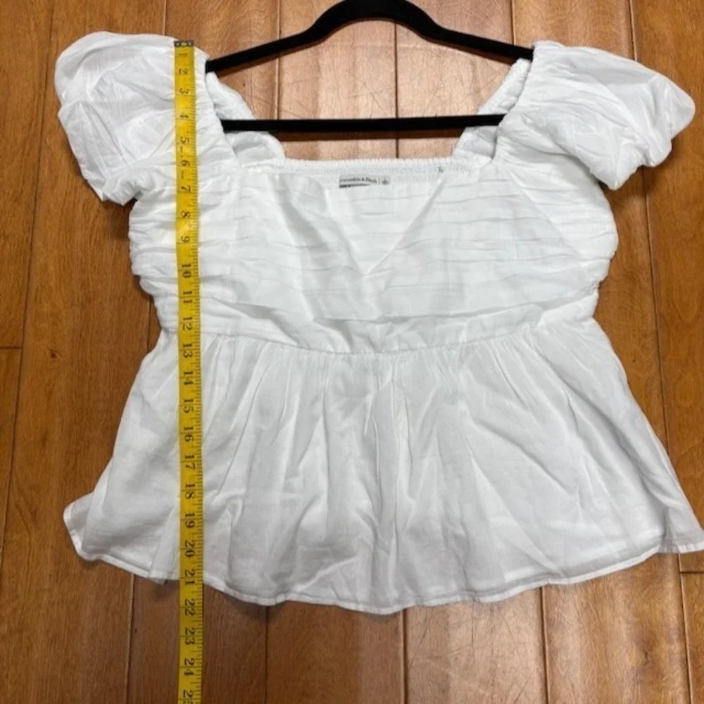 Abercrombie Fitch Womens Cottage Cotton Top Size L Milkmaid Coquette Fairy Boho